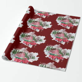 Red Truck Farmhouse kerst Cadeaupapier