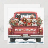 red truck Flat Holiday Card Feestdagenkaart (Voorkant / Achterkant)