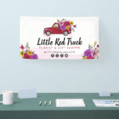 Red  Truck & Flower Floral Craft Trade Show Spandoek (Beurs)