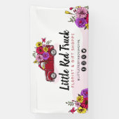 Red  Truck & Flower Floral Craft Trade Show Spandoek (Verticaal)