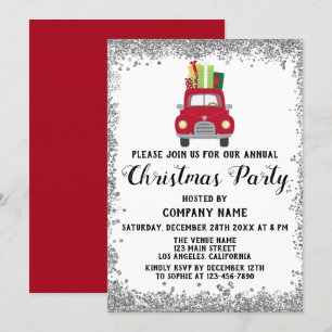 Red Truck Gifts Company kerstparty Silver Kaart