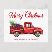 Red Truck Gifts Tree kerstfamilie Briefkaart (Voorkant)