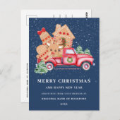 Red Truck Gingerbrood Cookie Corporate Kerstmis Briefkaart (Voorkant / Achterkant)
