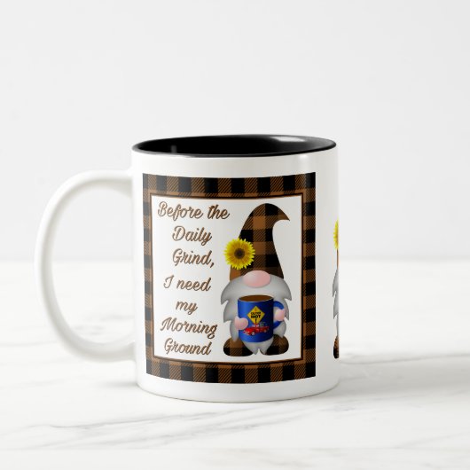 Red Truck Gnome Coffee Tweekleurige Koffiemok (Links)