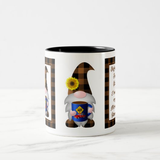 Red Truck Gnome Coffee Tweekleurige Koffiemok (Center)