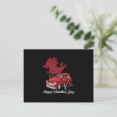 Red Truck Happy Valentines Day Boston Terrier Dog Briefkaart (Staand voorkant)