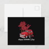 Red Truck Happy Valentines Day Boston Terrier Dog Briefkaart (Voorkant / Achterkant)