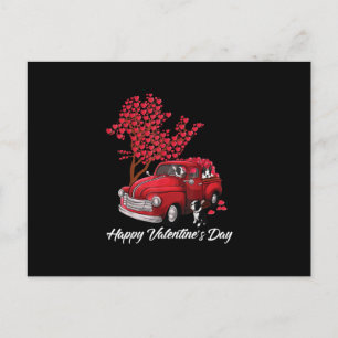 Red Truck Happy Valentines Day Boston Terrier Dog Briefkaart