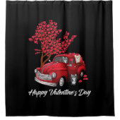 Red Truck Happy Valentines Day Chihuahua dog Douchegordijn (Voorkant)