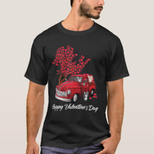 Red Truck Happy Valentines Day Chihuahua Dog Heart T-shirt
