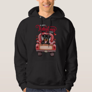 Red Truck Happy Valentines Day Rottweiler Hond Hoodie