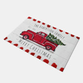 Red Truck Hauling kerstboomklep Deurmat (Schuin)