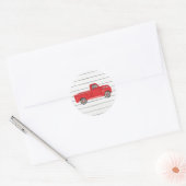 Red Truck Heart Ship Rustic Classic Round Stick Ronde Sticker (Envelop)