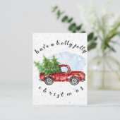  Red Truck heeft een Holly Jolly Kerstmis Briefkaart (Staand voorkant)
