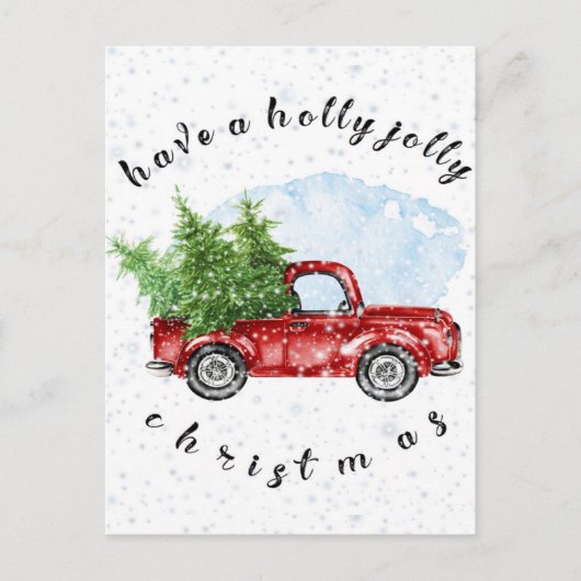  Red Truck heeft een Holly Jolly Kerstmis Briefkaart (Voorkant)