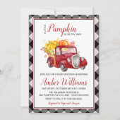 Red Truck Herfst Pumpkin Baby shower Uitnodiging (Voorkant)