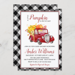 Red Truck Herfst Pumpkin Baby shower Uitnodiging