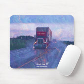 Red Truck Highway Rijden in de Rain Art Mousepad Muismat (Met muis)