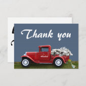 Red Truck Hitched Bedankt voor je trouwkaart (Voorkant / Achterkant)
