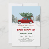  Red Truck Holiday Baby shower Uitnodiging (Voorkant)