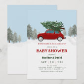 Red Truck Holiday Baby shower Uitnodiging (Voorkant / Achterkant)