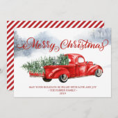 Red Truck Holiday Wenskaart (Voorkant / Achterkant)