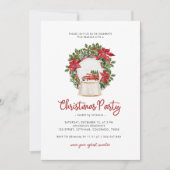 Red Truck Holly Berries Minimalistisch Kerstfeest Kaart (Voorkant)