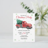 Red Truck Holly Jolly Kerstfeest Uitnodiging Briefkaart (Staand voorkant)