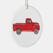 Red Truck Illustration Art Ceramic Ornament (Rechts)