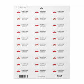Red Truck Illustration Kerstadres label (Full Sheet)