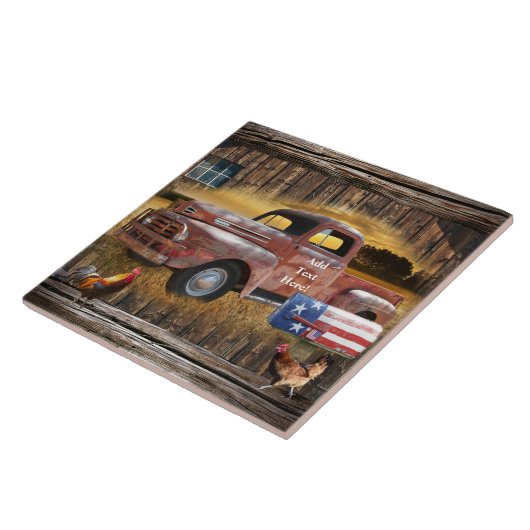  Red Truck-keramische Tegel Tegeltje (Zijkant)