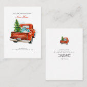  Red Truck kerst die nieuwe thuiskaart beweegt Visitekaartje (Voorkant / Achterkant)