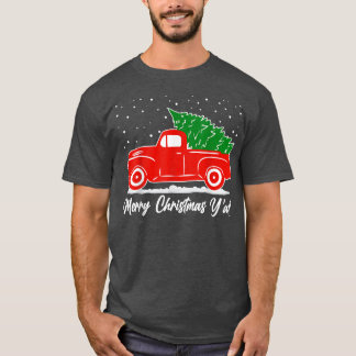 Red Truck kerst Merry kerst Yall T-shirt