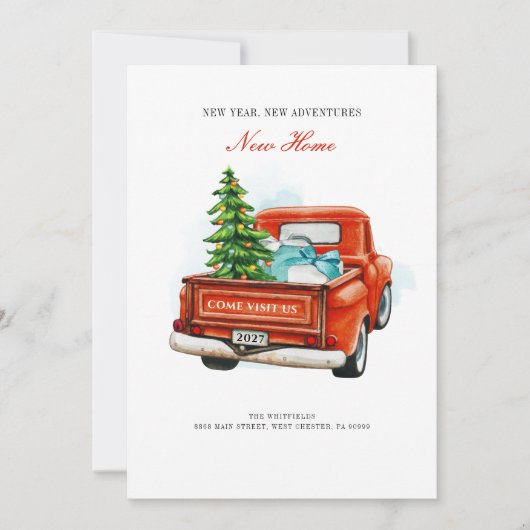  Red Truck kerst met nieuwe startpagina Aankondiging (Voorkant)
