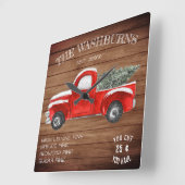  Red Truck | Kerst van de boerderij Vierkante Klok (Hoek)