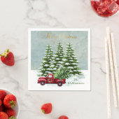 Red Truck kerstbomen Snow Servet (Insitu)