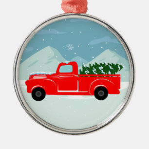 Red Truck Kerstboom - Aangepaste versiering Metalen Ornament
