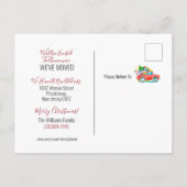 Red Truck kerstboom geeft feestdag Aankondigingskaart (Achterkant)