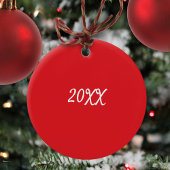 Red Truck Kerstboom in Sneeuwklap op maat Keramisch Ornament