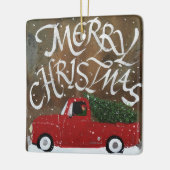 Red Truck-kerstboom Keramisch Ornament (Links)