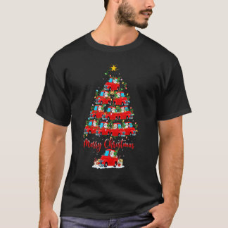 Red Truck Kerstboom Licht Red Truck Xmas T-shirt