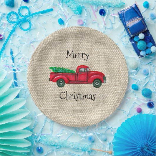  Red Truck Kerstboom Melamine Bord (Feest)