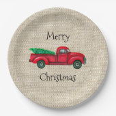 Red Truck Kerstboom Melamine Bord (Voorkant)
