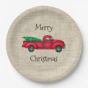 Red Truck Kerstboom Melamine Bord