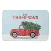 Red Truck Kerstboom - speciaal aangepast geluid Badmat (Voorkant)