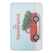 Red Truck Kerstboom - speciaal aangepast geluid Badmat (Voorkant Verticaal)