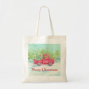 Red Truck kerstCanvas tas
