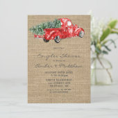  Red Truck Kerstcouple-show nodigt u uit (Staand voorkant)