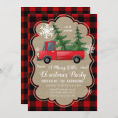 Red Truck Kerstfeestdag uitnodiging (Voorkant / Achterkant)