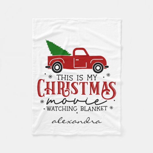 Red Truck Kerstfilm die Blanket naam bekijkt Fleece Deken (Voorkant)